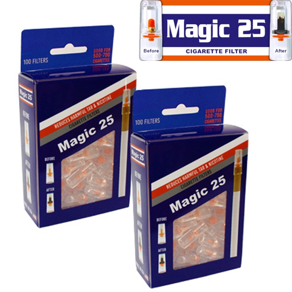 2 of Magic 25 Disposable Cigarette Filters Value Pack (100 Filters)