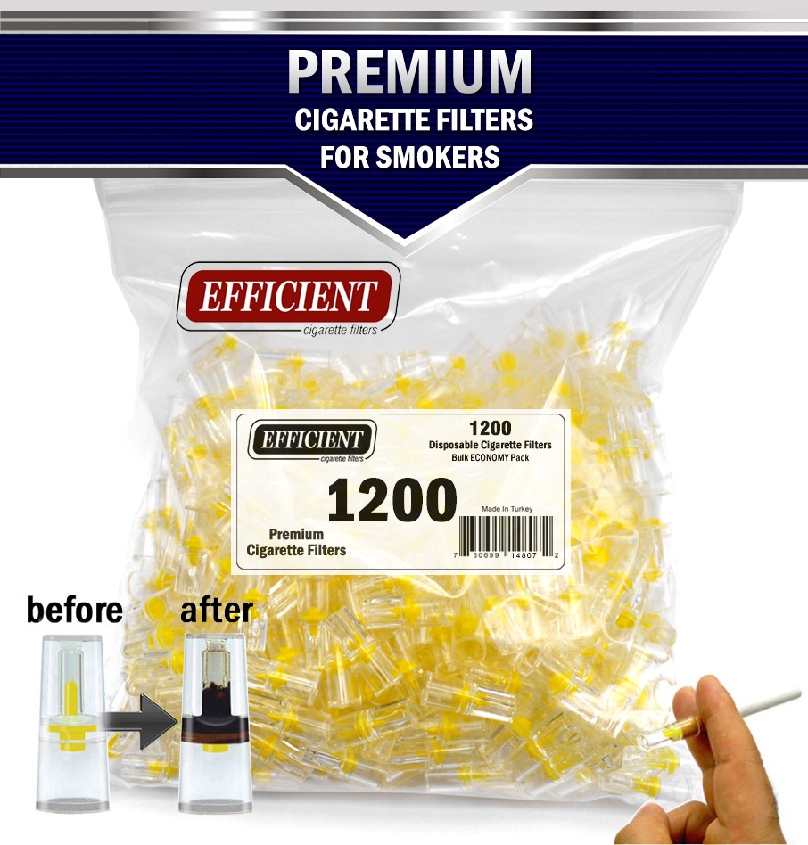 Efficient Disposable Cigarette Filters - Bulk Economy Pack (1200 Per Pack)